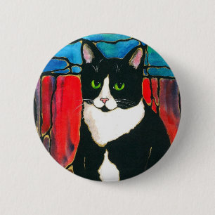 Badge Rond 5 Cm T-shirt d'art de conception en verre souillé de