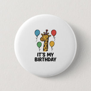Badge Rond 5 Cm T-shirt de fête d'anniversaire de girafe mignon De
