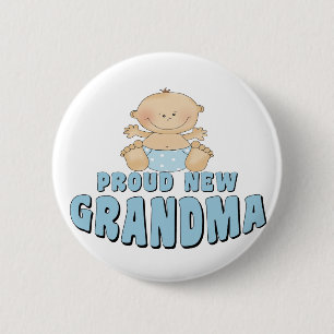 Badge Rond 5 Cm T-shirt de grand-mère fière et nouvelle