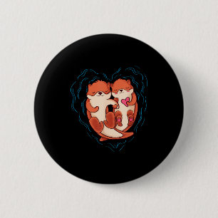 Badge Rond 5 Cm T-shirt de la Saint-Valentin pour loutre mignonne