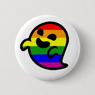 Badge Rond 5 Cm T-shirt de l'emoji- LGTBI de fantôme de gay pride