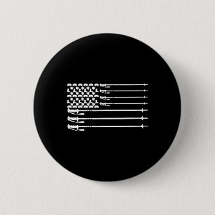 Badge Rond 5 Cm T-shirt de matériel de bâtons de ski de drapeau de