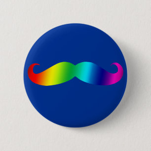 Badge Rond 5 Cm T-shirt de moustache d'arc-en-ciel