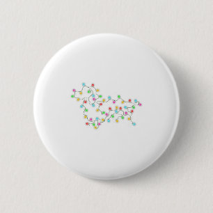 Badge Rond 5 Cm T-shirt de Noël avec sapin et chiens teckel Cadeau