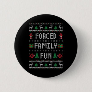 Badge Rond 5 Cm T-shirt de Noël laid drôle pour plaisir familial f
