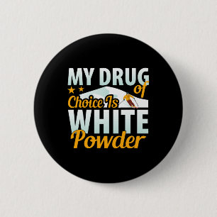 Badge Rond 5 Cm T-shirt de ski blanc poudre drôle sports hommes