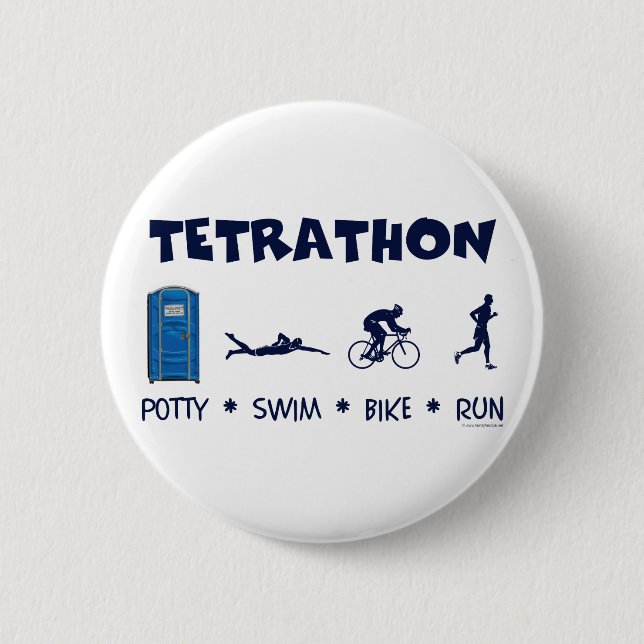 Badge Rond 5 Cm T-shirt de triathlon de Tetrathon (Devant)
