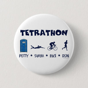 Badge Rond 5 Cm T-shirt de triathlon de Tetrathon