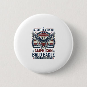 Badge Rond 5 Cm T-Shirt décontracté vintage aigle chauve patriotiq