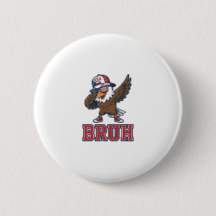 Badge Rond 5 Cm T-Shirt Dessin de gravure vintage de l'aigle patri