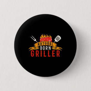 Badge Rond 5 Cm T-shirt drôle pour hommes BBQ Grillard de naissanc