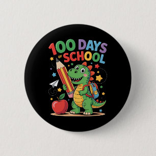 Badge Rond 5 Cm T-shirt drôle pour le 100ème jour d'école pour fil