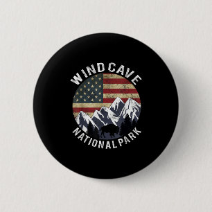 Badge Rond 5 Cm T-shirt du parc national de Wind Cave, camping, Da
