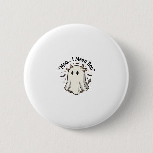 Badge Rond 5 Cm T-shirt fantôme de vache mignon Halloween Meugle j