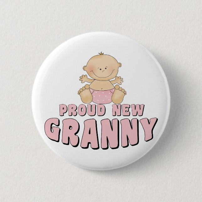 Badge Rond 5 Cm T-shirt fière nouvelle grand-mère (Devant)