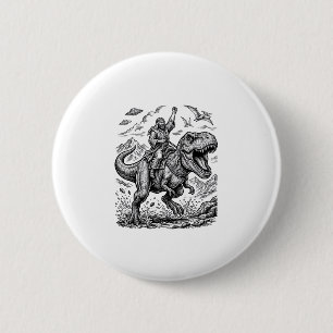 Badge Rond 5 Cm T-shirt graphique à motif de cavalier dinosaure gr
