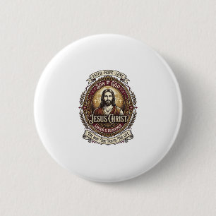 Badge Rond 5 Cm T-shirt graphique Jésus Antiques Heirloom Art chré