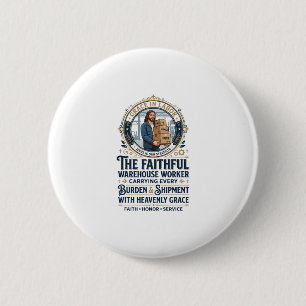 Badge Rond 5 Cm T-Shirt Graphique Logistique Entrepôt Jésus Art Ch