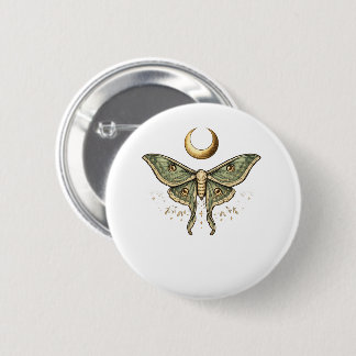 Badge Rond 5 Cm T-Shirt Graphique Papillon de Lune Mystique Esthét