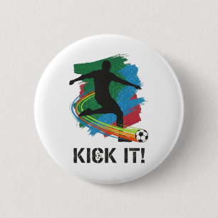 Badge Rond 5 Cm T-shirt graphique silhouette joueur de football Ki