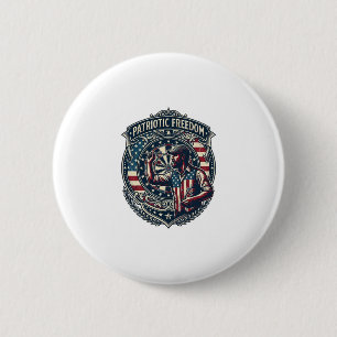 Badge Rond 5 Cm T-shirt graphique vectoriel joueur de fléchettes p