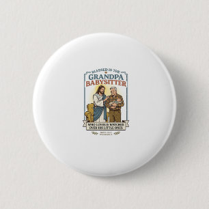 Badge Rond 5 Cm T-shirt humour gardien grands-parents Jésus Foi B