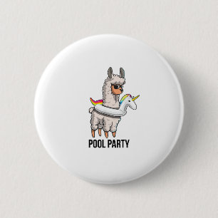 Badge Rond 5 Cm T-shirt licorne lama fête aquatique Cadeau drôle d
