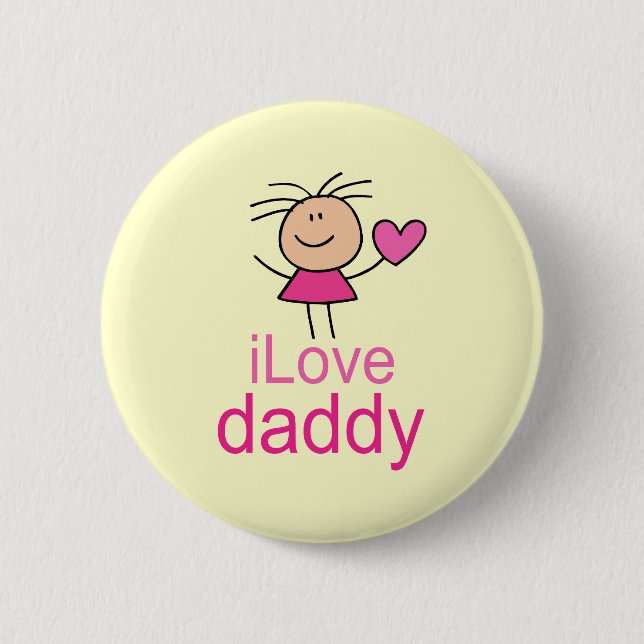 Badge Rond 5 Cm T-shirt mignon de papa d'amour d'I (Devant)