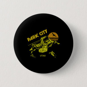 Badge Rond 5 Cm T-shirt Park City Utah Ski rétro en détresse