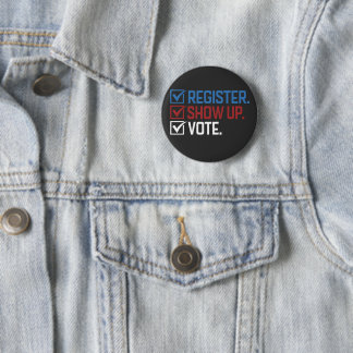 Badge Rond 5 Cm T-Shirt S'inscrire Vote Apparition