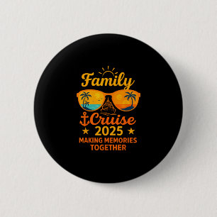 Badge Rond 5 Cm T-shirt souvenir de vacances en croisière en famil