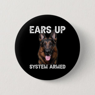 Badge Rond 5 Cm T Shirt Système D'oreilles De Chien Berger Alleman