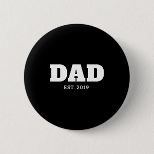 Badge Rond 5 Cm T Shirt Texte Blanc Noir Gras Année Détablissement