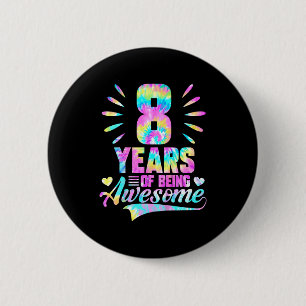 Badge Rond 5 Cm T-shirt tie-dye 8 ans pour un 8e anniversaire form