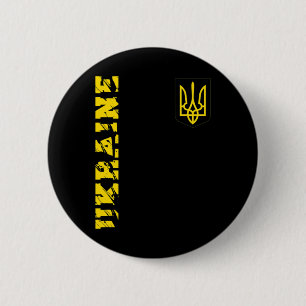 Badge Rond 5 Cm T-shirt Trident ukrainien Ukraine Tryzub Cadeau de