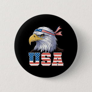 Badge Rond 5 Cm T Shirt Usa Drapeau Américain Hommes Femmes Enfant