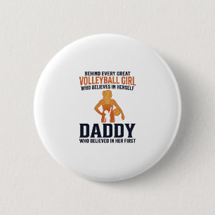 Badge Rond 5 Cm T-shirt vintage avec gravure Papa Fille de Volleyb