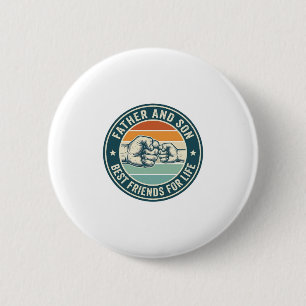 Badge Rond 5 Cm T-shirt vintage du père et du fils meilleurs amis 
