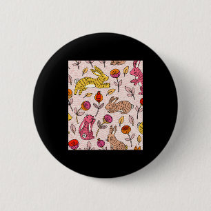 Badge Rond 5 Cm T shirt vintage floral bunnies colorés mignons
