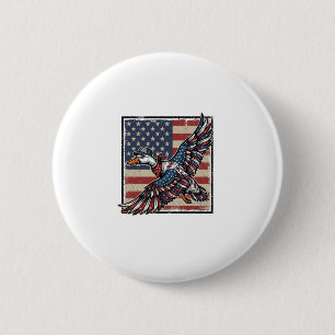 Badge Rond 5 Cm T-shirt vintage gravure canard volant patriotique