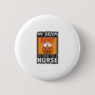 Badge Rond 5 Cm T-shirt vintage infirmière Halloween citrouille ba