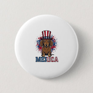 Badge Rond 5 Cm T-shirt vintage pour chien teckel patriotique Meri
