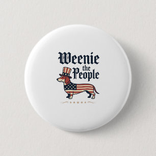 Badge Rond 5 Cm T-Shirt Weenie le Peuple Dachshund Patriotique_1