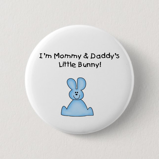 Badge Rond 5 Cm T-shirts Blue Mommy et Daddy's Little Bunny (Devant)