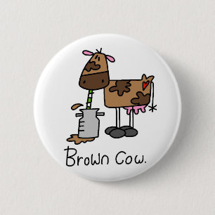 Badge Rond 5 Cm T-shirts Brown et cadeaux de vache