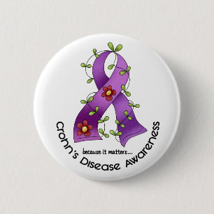 Badge Rond 5 Cm T-shirts de CONSCIENCE de MALADIE DE CROHN de