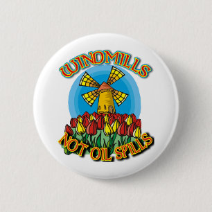 Badge Rond 5 Cm T-shirts de flaques d'huile de moulins à vent pas