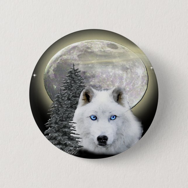 Badge Rond 5 Cm t-shirts de loup de lune et plus (Devant)