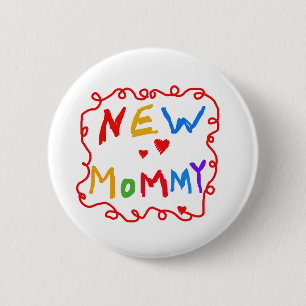 Badge Rond 5 Cm T-shirts de maman des textes de couleurs primaires