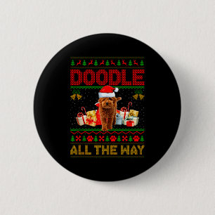 Badge Rond 5 Cm T-shirts de Noël laids pour chien Goldendoodle Chi